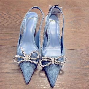 COPY - MANGO NWT Denim bow heels NWT! Never worn size 37